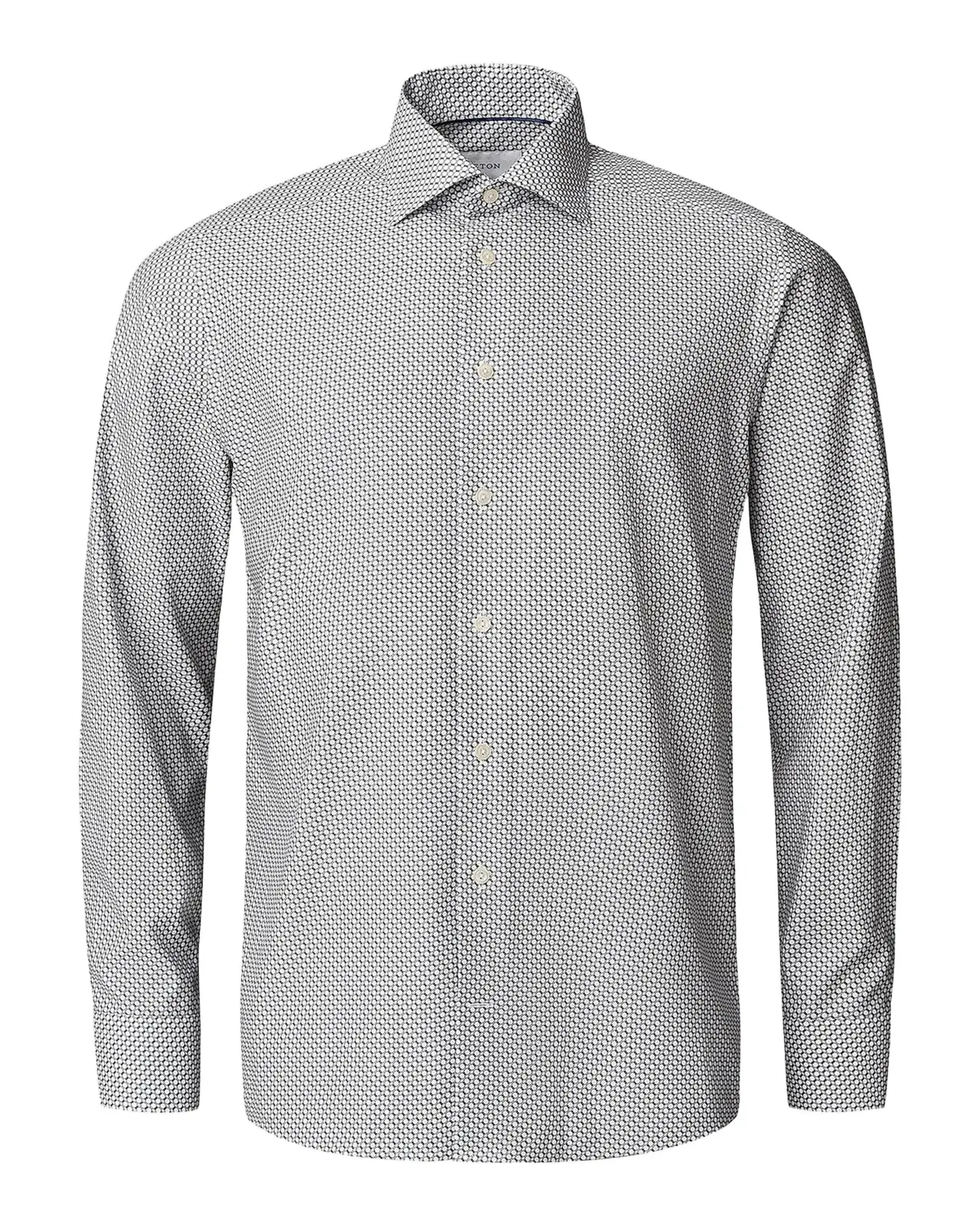 Men's Geometric Print Slim-Fit Twill Shirt