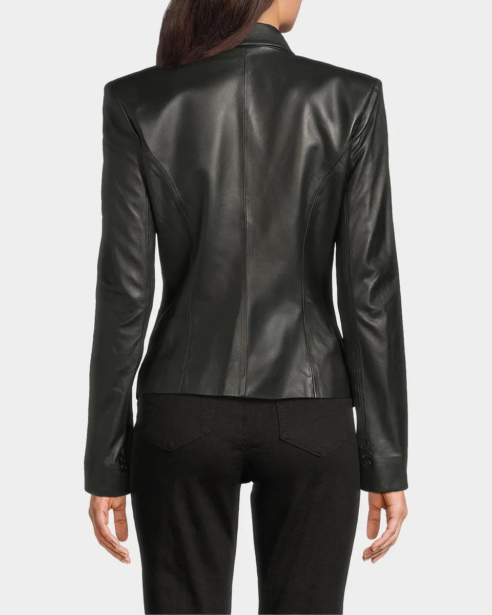 Undra Celeste Vintage Double-Breasted Leather Blazer | Thumbnail 3 Undra Celeste Vintage Double-Breasted Leather Blazer | Thumbnail 3