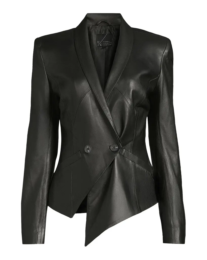 Undra Celeste Vintage Double-Breasted Leather Blazer | Image 1 Undra Celeste Vintage Double-Breasted Leather Blazer | Image 1