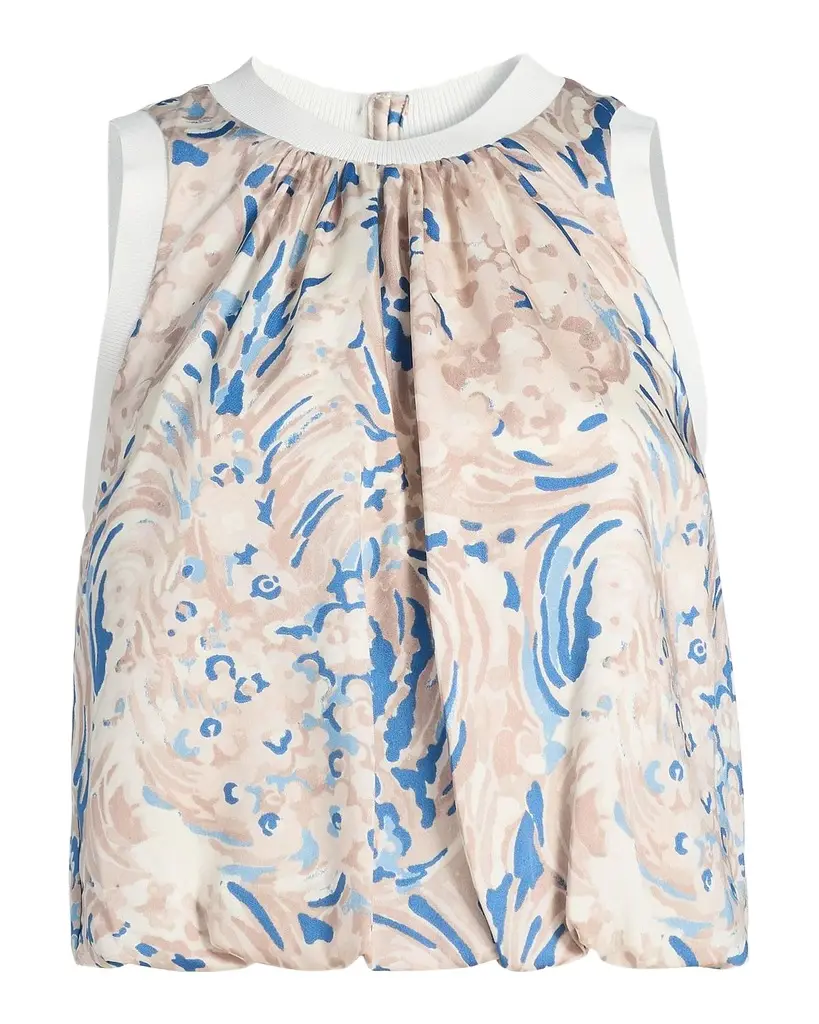 Daisy Swirl Peia Printed Blouson Crop Top Daisy Swirl Peia Printed Blouson Crop Top