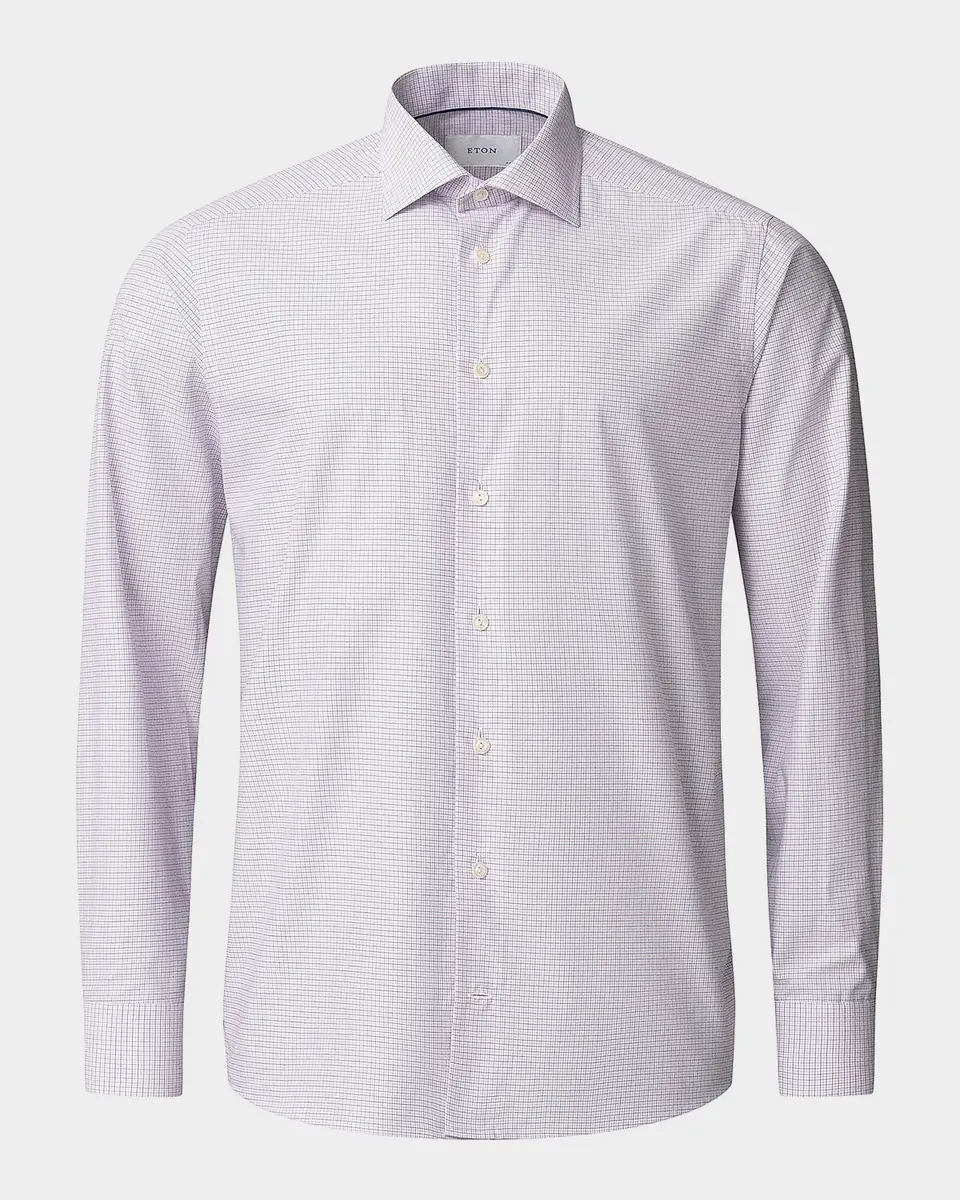 Eton Men's Micro-Check Slim-Fit Cotton Twill Shirt | Thumbnail 2