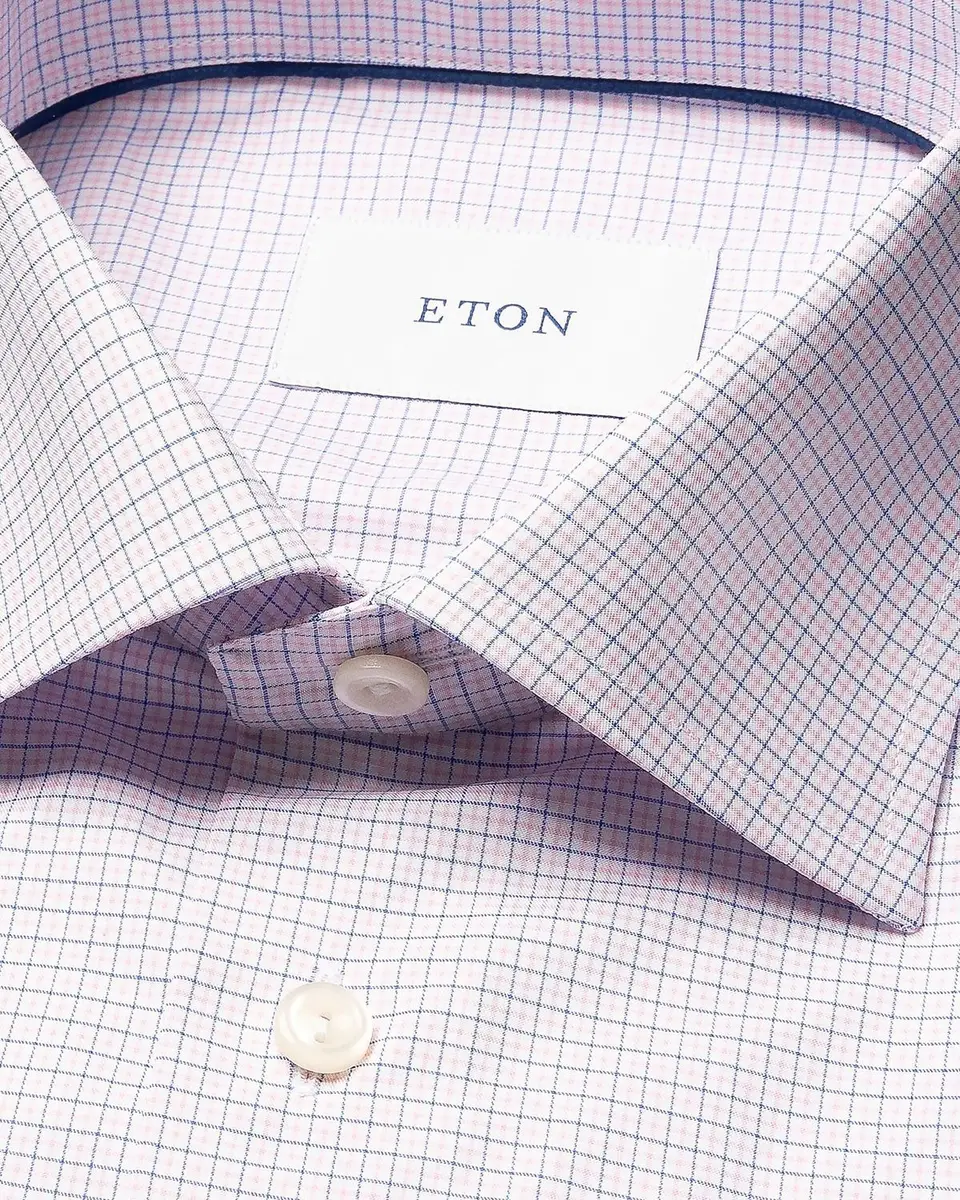 Eton Men's Micro-Check Slim-Fit Cotton Twill Shirt | Thumbnail 3