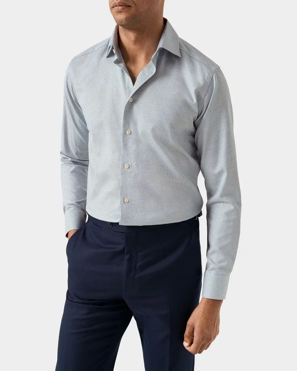 Eton Men's Contemporary-Fit Semi Solid Twill Shirt | Thumbnail 3 Eton Men's Contemporary-Fit Semi Solid Twill Shirt | Thumbnail 3