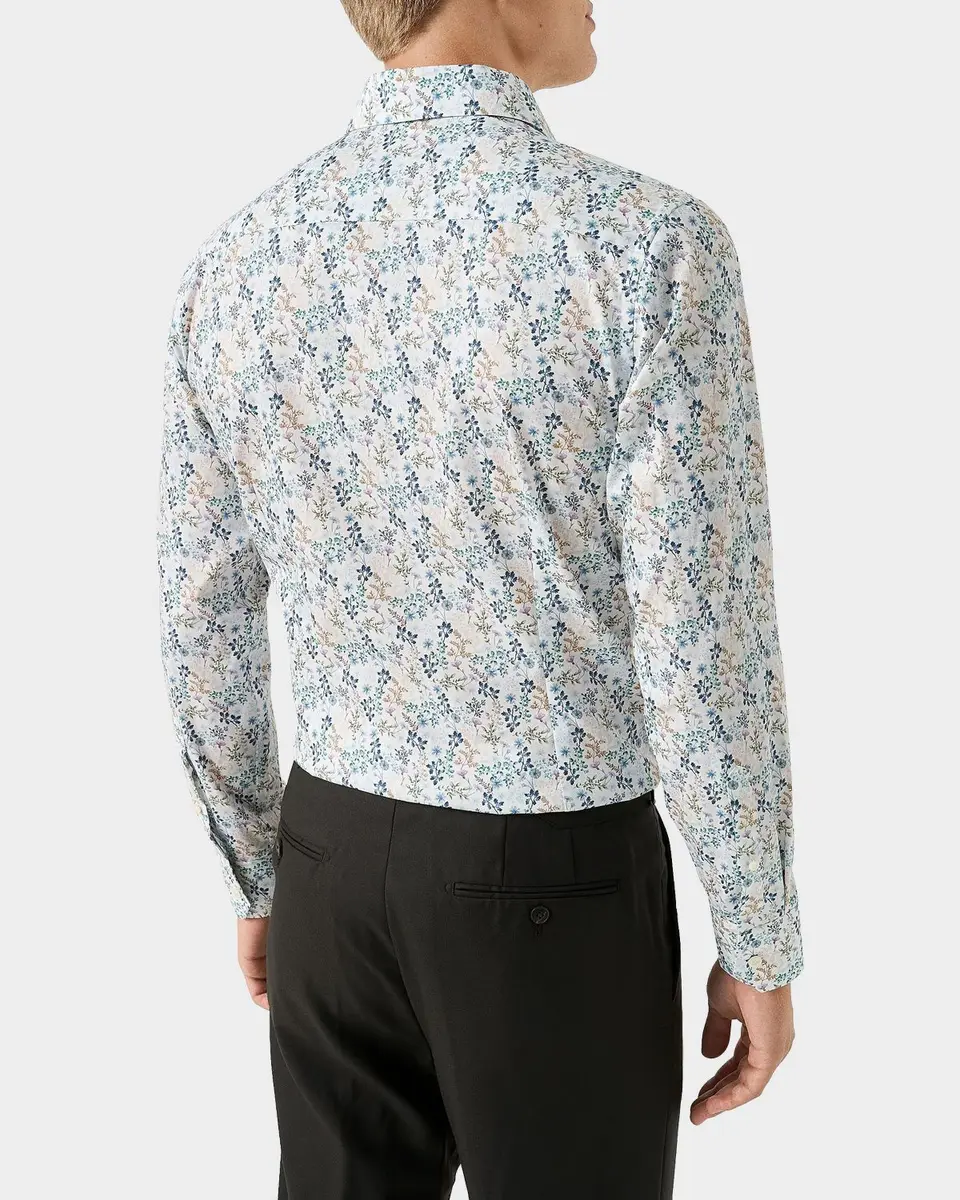 Eton Men's Floral Slim-Fit Cotton Twill Shirt | Thumbnail 2 Eton Men's Floral Slim-Fit Cotton Twill Shirt | Thumbnail 2