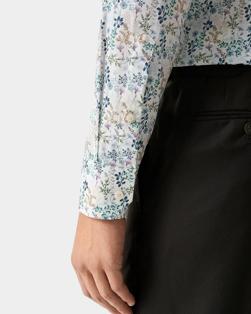 Eton Men's Floral Slim-Fit Cotton Twill Shirt | Thumbnail 7 Eton Men's Floral Slim-Fit Cotton Twill Shirt | Thumbnail 7