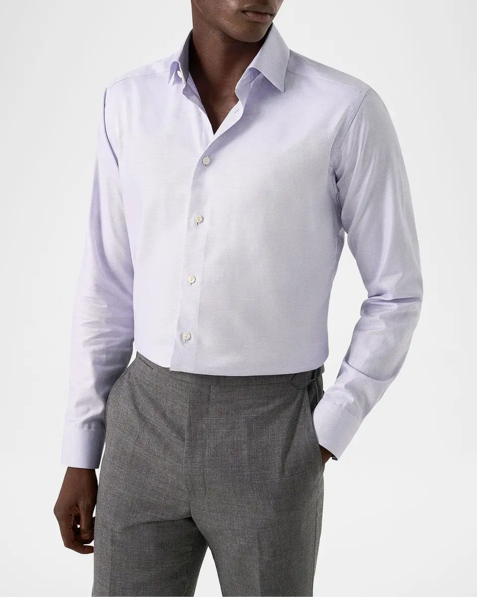 Eton Men's Contemporary-Fit Textured Twill Shirt | Thumbnail 3 Eton Men's Contemporary-Fit Textured Twill Shirt | Thumbnail 3