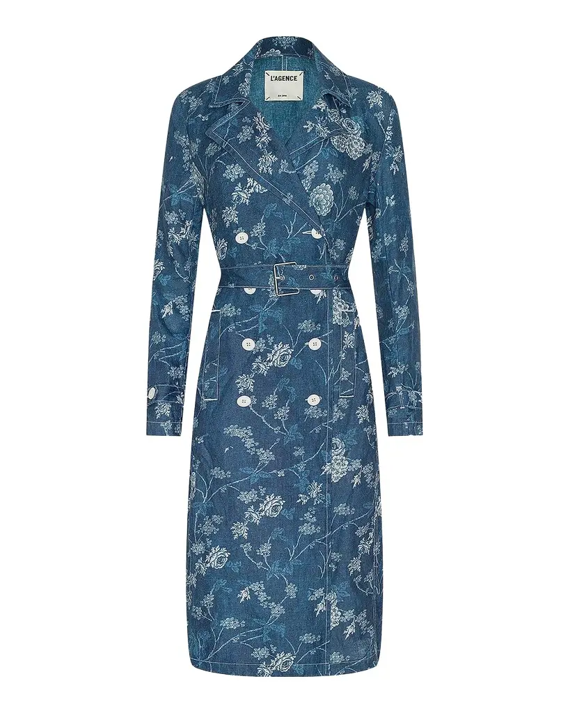 L'Agence Bradley Floral Linen Trench Coat | Image 1 L'Agence Bradley Floral Linen Trench Coat | Image 1