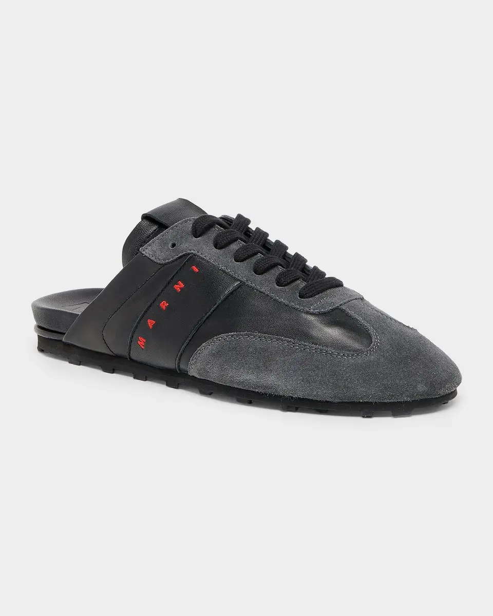 Marni Men's Logo Leather Mules | Thumbnail 2 Marni Men's Logo Leather Mules | Thumbnail 2