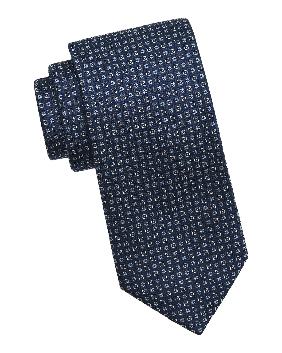 Canali Men's Circles & Squares Micro-Medallion Silk Tie