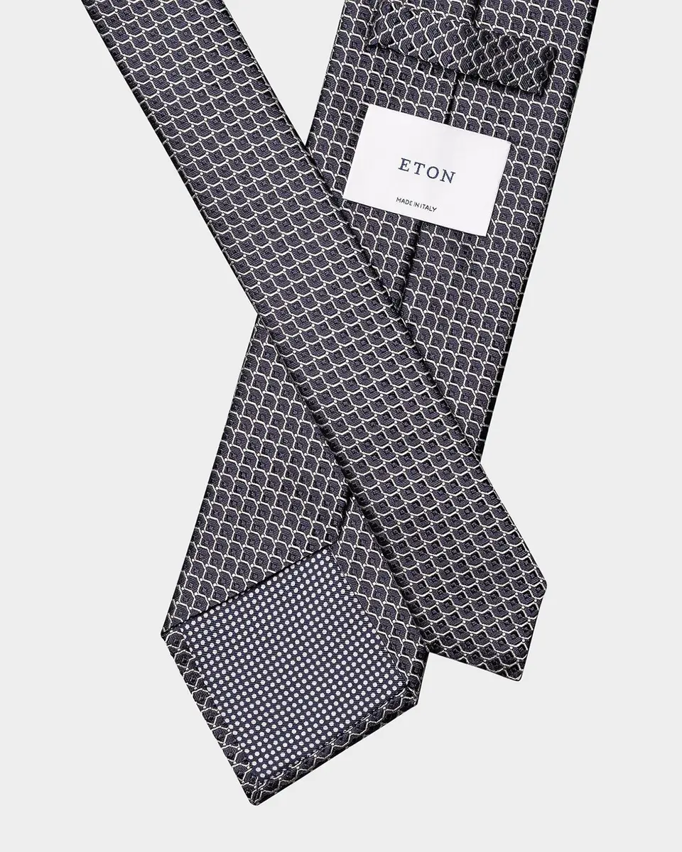 Eton Men's Geometric Woven Silk Tie | Thumbnail 3