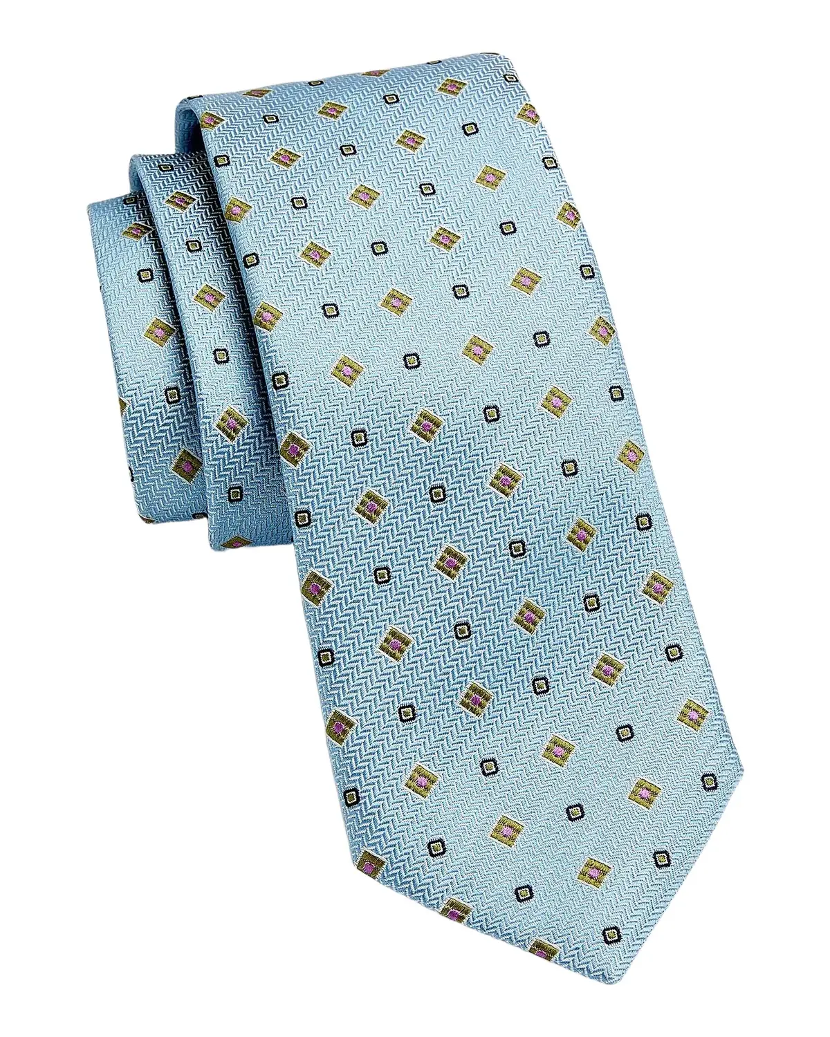 Canali Chevron Medallion Silk Tie