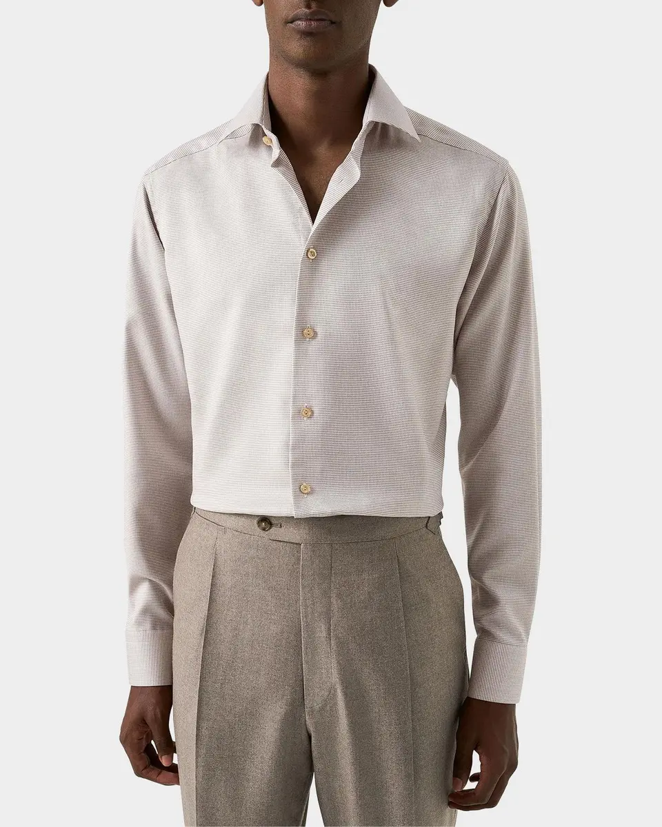 Eton Men's Houndstooth Contemporary-Fit Cotton Twill Shirt | Thumbnail 3 Eton Men's Houndstooth Contemporary-Fit Cotton Twill Shirt | Thumbnail 3