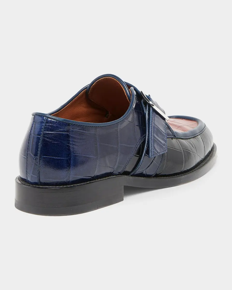 Marni Men's Crocodile-Embossed Leather Moccasins | Thumbnail 3 Marni Men's Crocodile-Embossed Leather Moccasins | Thumbnail 3