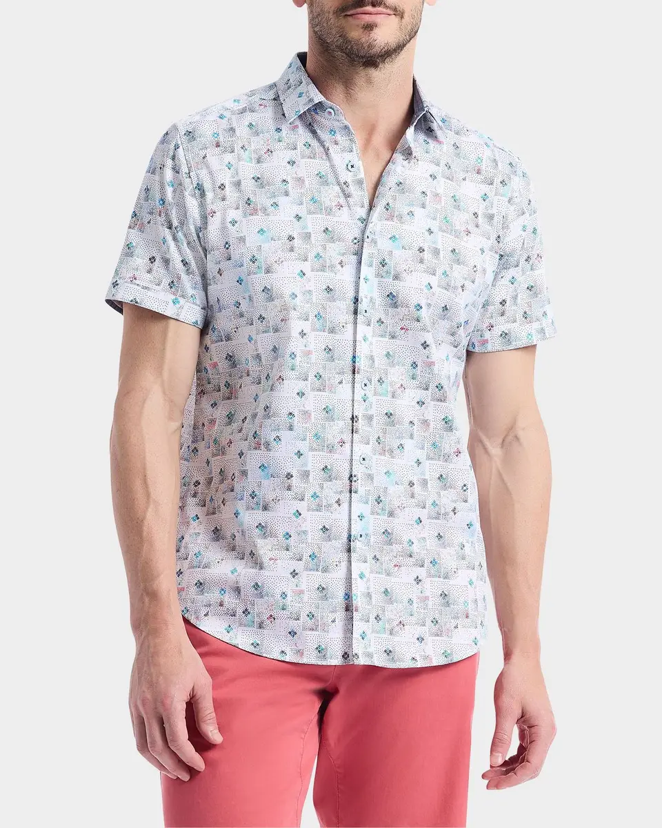 Robert Graham Embarcadero Geometric Cotton Short-Sleeve Shirt | Thumbnail 4