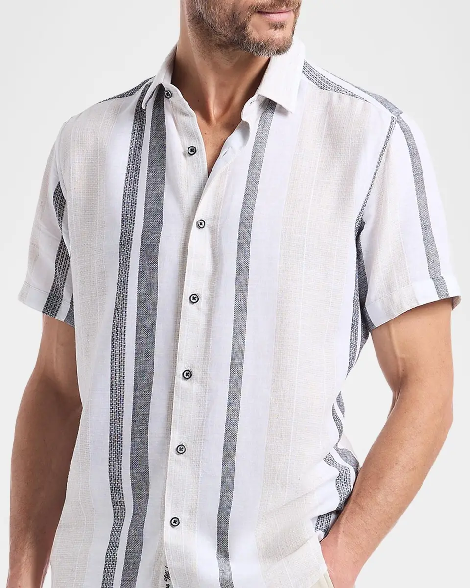 Robert Graham Men's Makai Striped Short-Sleeve Shirt | Thumbnail 5 Robert Graham Men's Makai Striped Short-Sleeve Shirt | Thumbnail 5