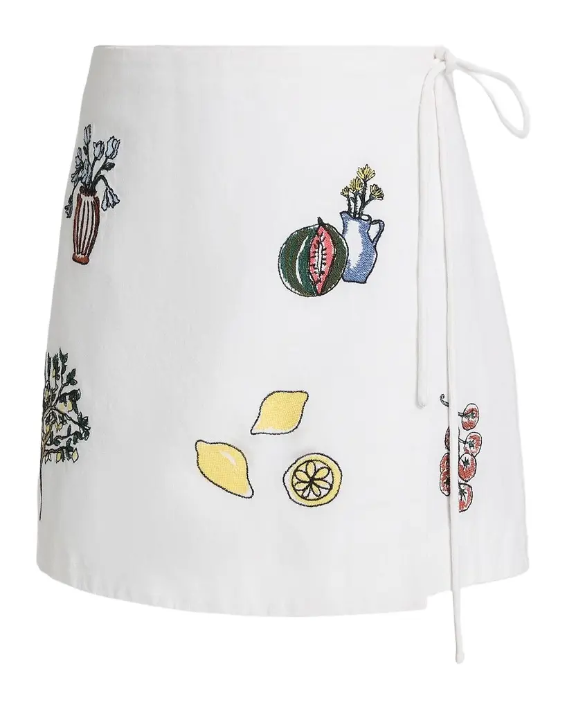 Tanya Taylor Agnes Cotton Mini Wrap Skirt | Image 1 Tanya Taylor Agnes Cotton Mini Wrap Skirt | Image 1