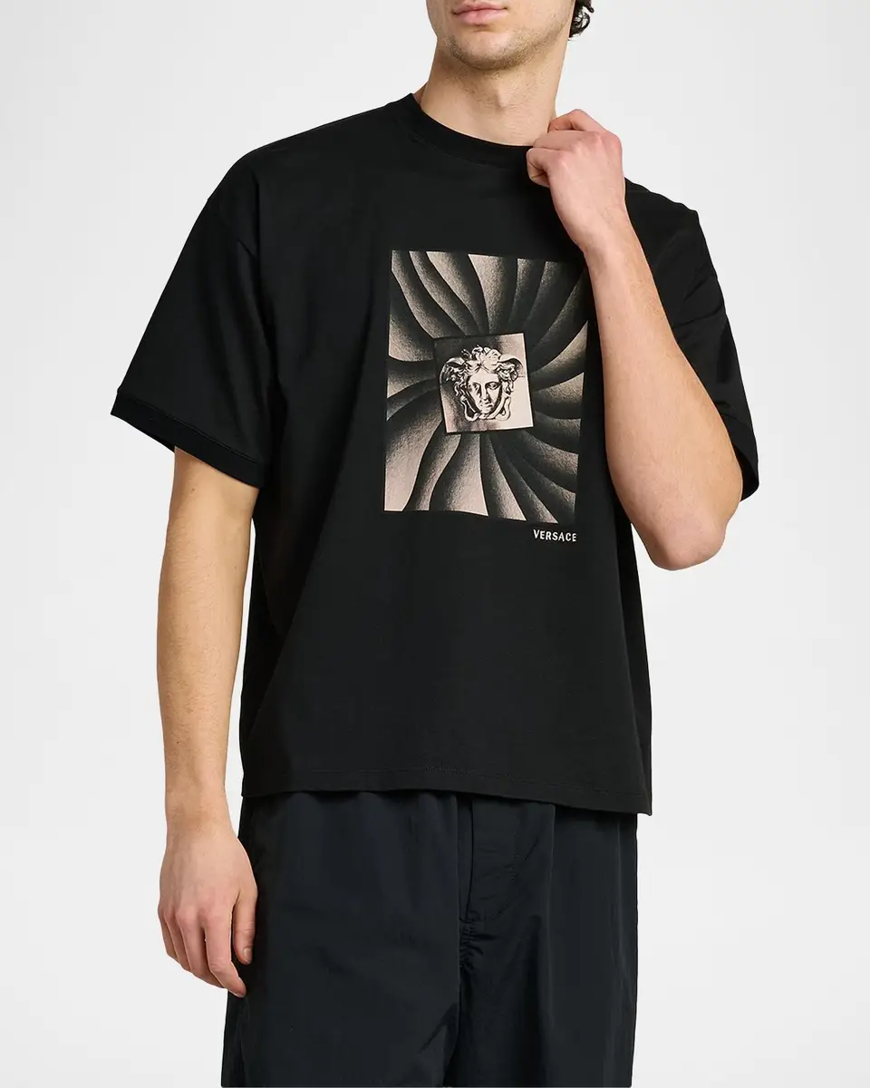 Versace Jeans Couture Medusa Cotton T-Shirt | Thumbnail 4 Versace Jeans Couture Medusa Cotton T-Shirt | Thumbnail 4