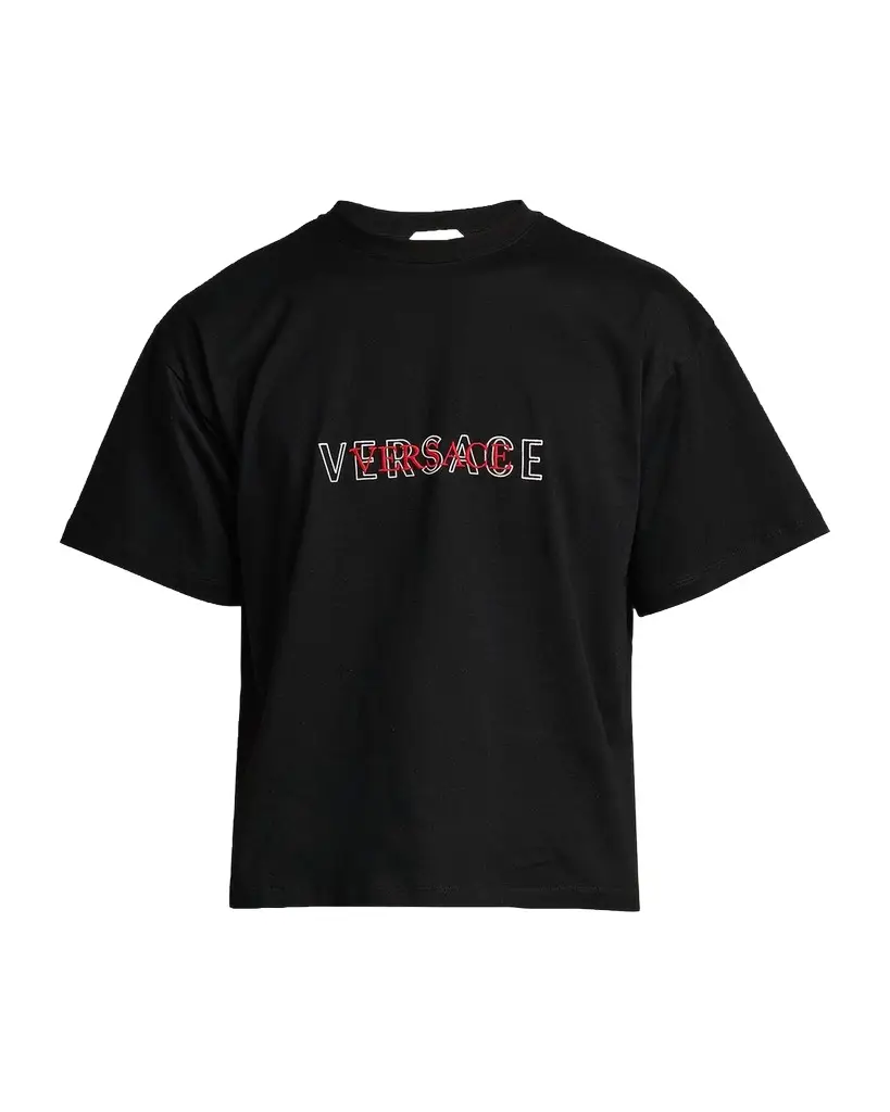 Versace Jeans Couture Logo-Embroidered Cotton T-Shirt | Image 1 Versace Jeans Couture Logo-Embroidered Cotton T-Shirt | Image 1