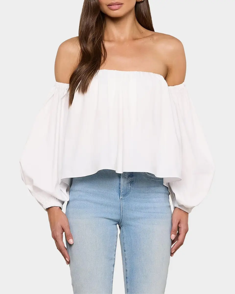 L'Agence Sarai Cotton-Blend Off-The-Shoulder Top | Thumbnail 4 L'Agence Sarai Cotton-Blend Off-The-Shoulder Top | Thumbnail 4