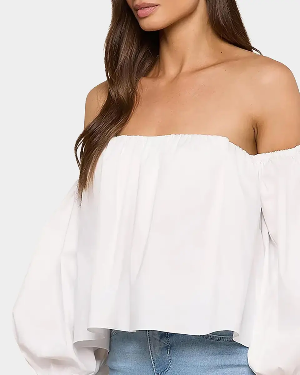 L'Agence Sarai Cotton-Blend Off-The-Shoulder Top | Thumbnail 5 L'Agence Sarai Cotton-Blend Off-The-Shoulder Top | Thumbnail 5