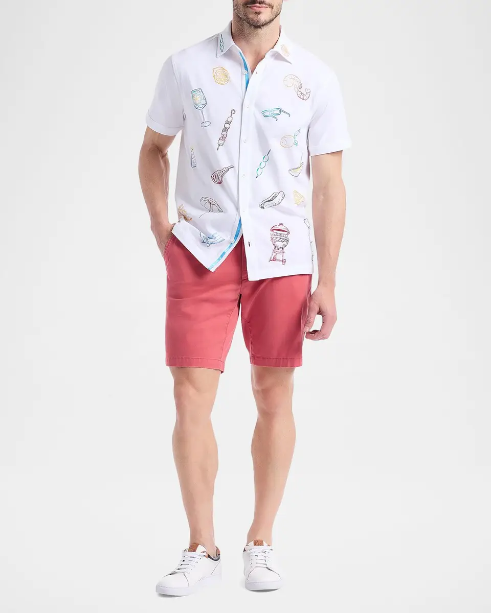 Robert Graham Men's Out Of Office Cotton Short-Sleeve Shirt | Thumbnail 2 Robert Graham Men's Out Of Office Cotton Short-Sleeve Shirt | Thumbnail 2