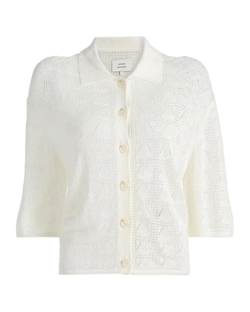 Loulou De Saison Siani Lace Knit Button-Front Top | Image 1 Loulou De Saison Siani Lace Knit Button-Front Top | Image 1