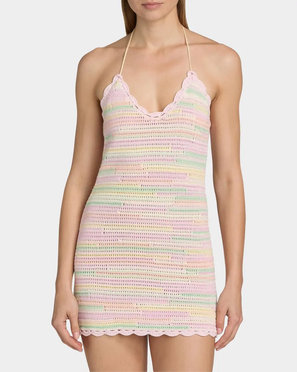 LoveShackFancy Zoa Halterneck Cotton -A-Line Minidress | Thumbnail 4 LoveShackFancy Zoa Halterneck Cotton -A-Line Minidress | Thumbnail 4