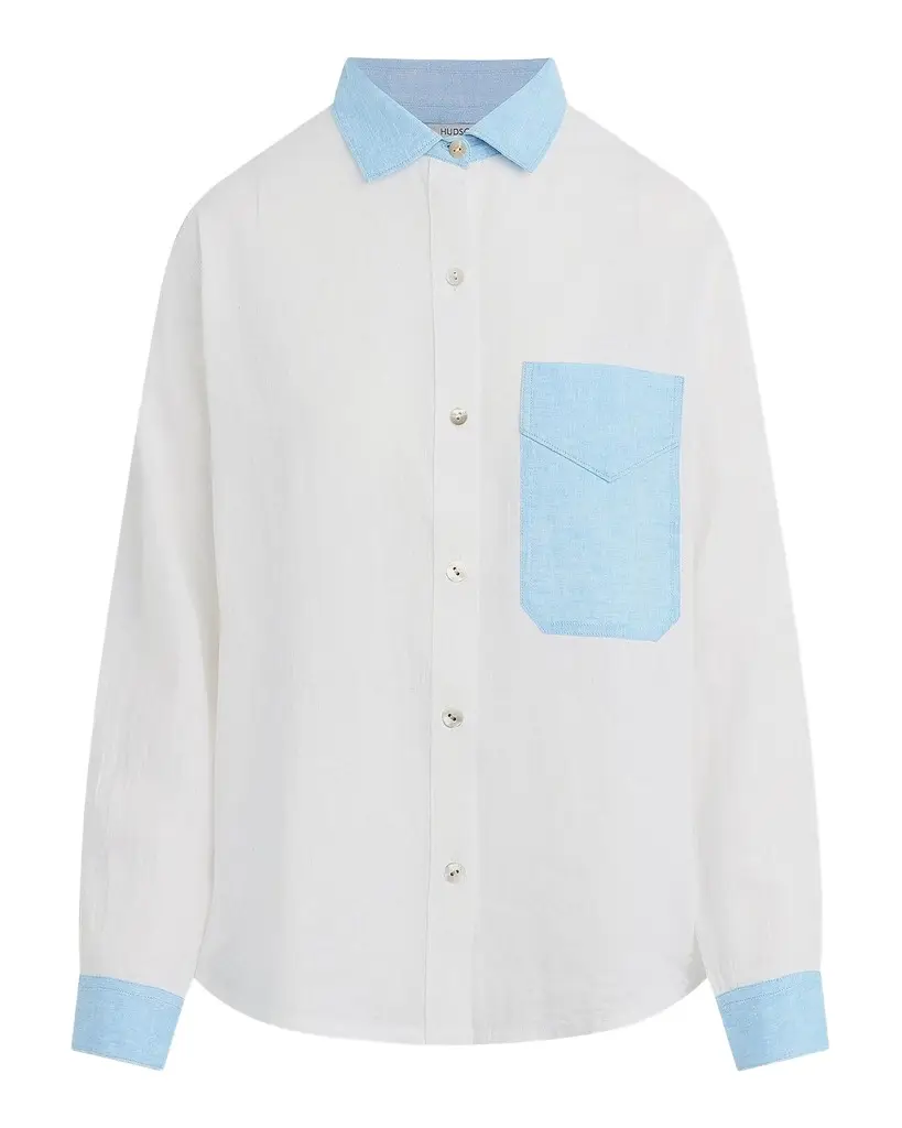 Hudson Oversized Linen Button-Front Shirt | Image 1 Hudson Oversized Linen Button-Front Shirt | Image 1