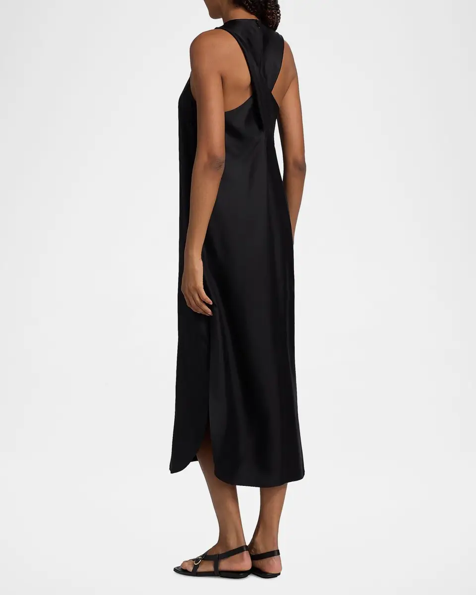 Loulou de Saison Paloma Twist Back Silk Midi-Slipdress | Thumbnail 3 Loulou de Saison Paloma Twist Back Silk Midi-Slipdress | Thumbnail 3