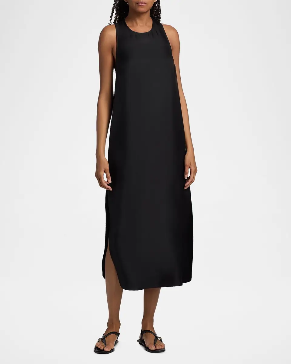Loulou de Saison Paloma Twist Back Silk Midi-Slipdress | Thumbnail 4 Loulou de Saison Paloma Twist Back Silk Midi-Slipdress | Thumbnail 4