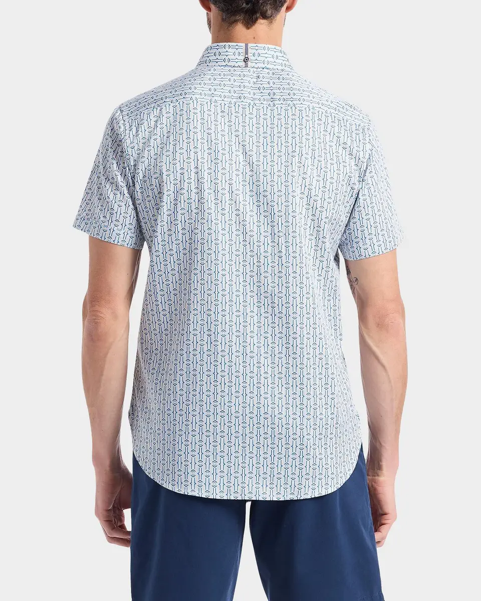 Robert Graham Napier Printed Short-Sleeve Stretch-Cotton Shirt | Thumbnail 3