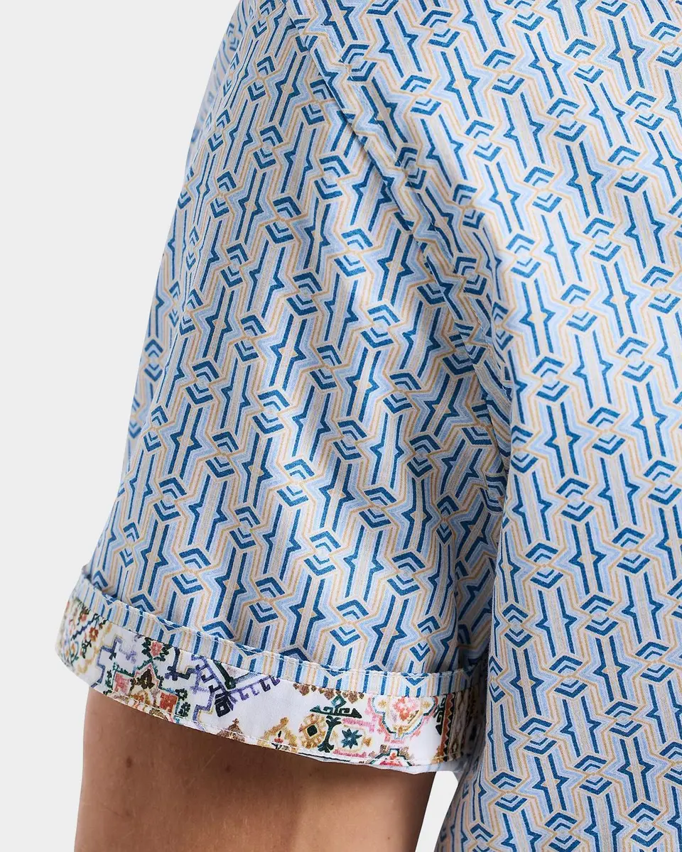 Robert Graham Napier Printed Short-Sleeve Stretch-Cotton Shirt | Thumbnail 5