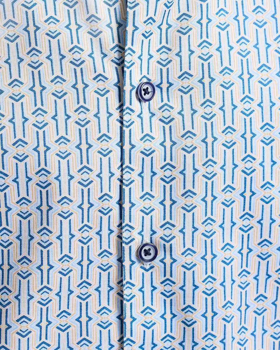 Robert Graham Napier Printed Short-Sleeve Stretch-Cotton Shirt | Thumbnail 6