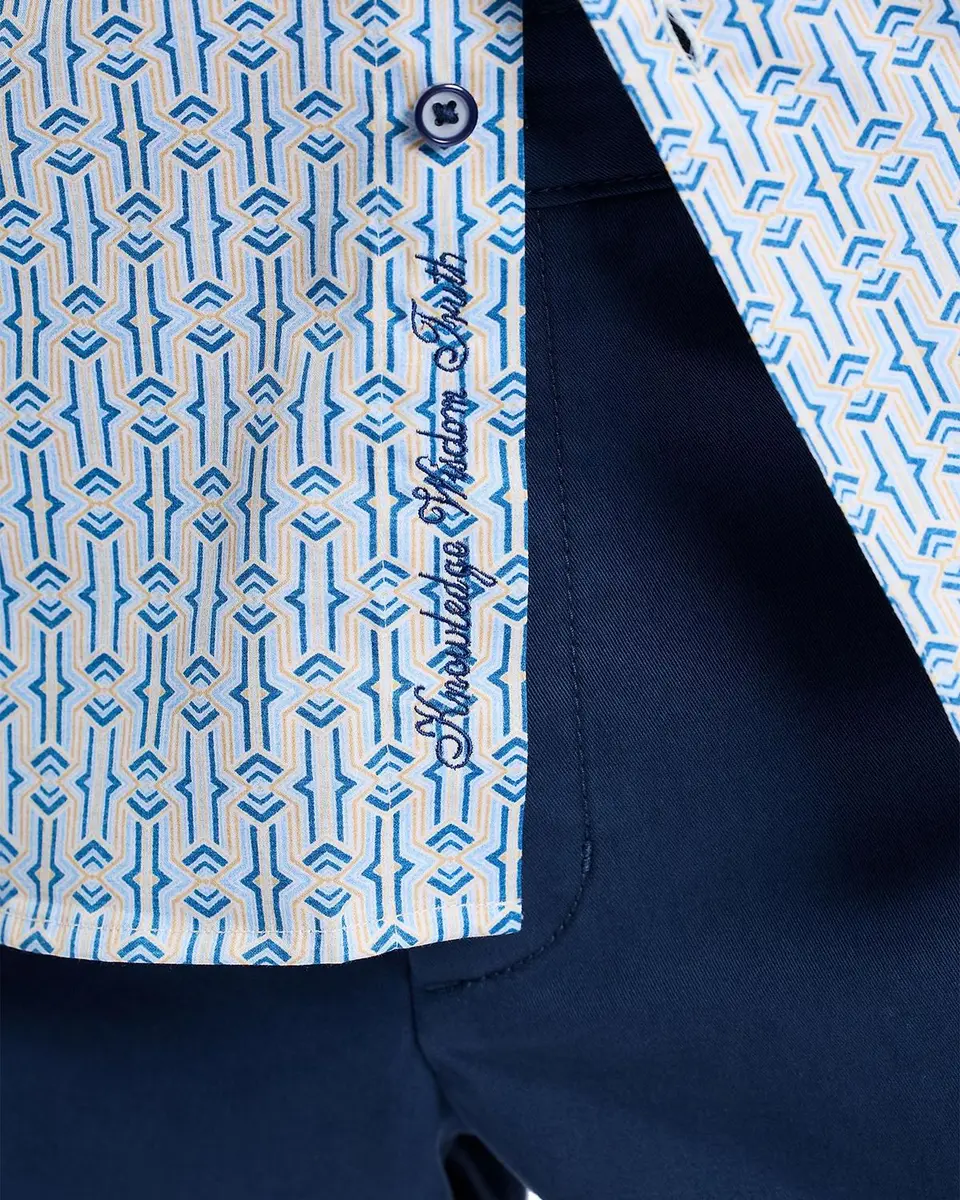 Robert Graham Napier Printed Short-Sleeve Stretch-Cotton Shirt | Thumbnail 8