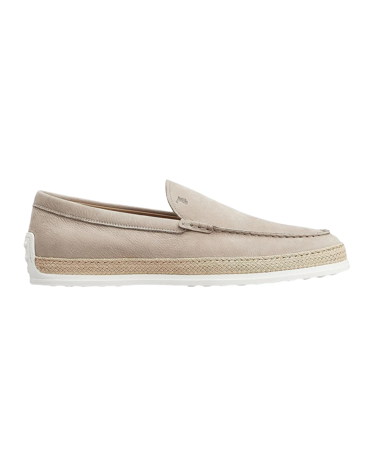 Tod's Men's Pantofola Leather Raffia Loafers