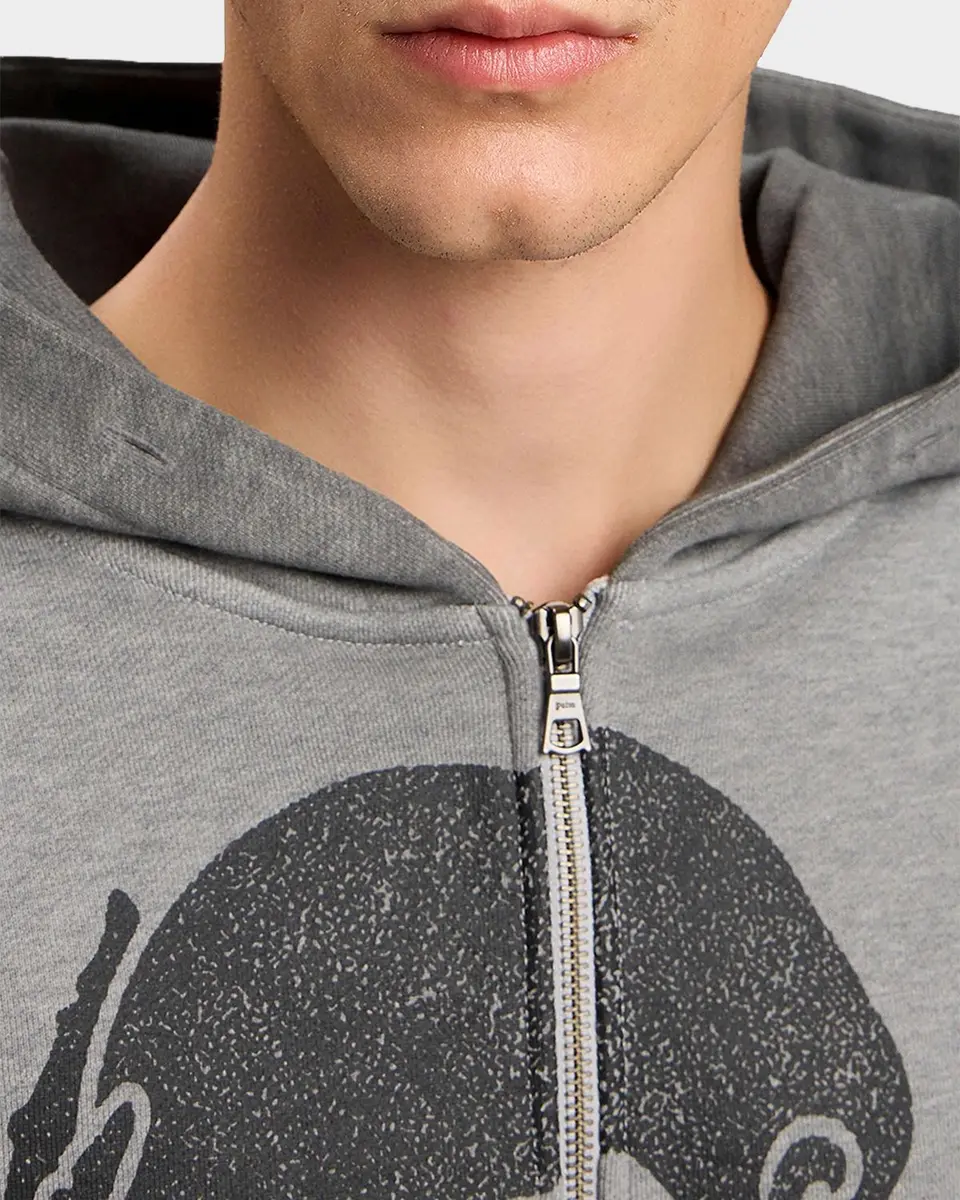 Palm Angels Men's Skull-Print Logo Zip-Front Hoodie | Thumbnail 3 Palm Angels Men's Skull-Print Logo Zip-Front Hoodie | Thumbnail 3