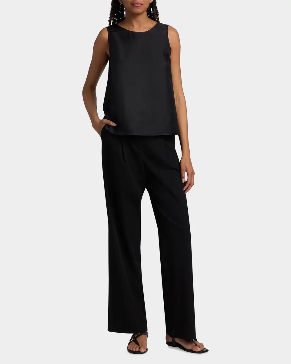 Loulou de Saison Gema Draped Silk Open-Back Top | Thumbnail 2 Loulou de Saison Gema Draped Silk Open-Back Top | Thumbnail 2