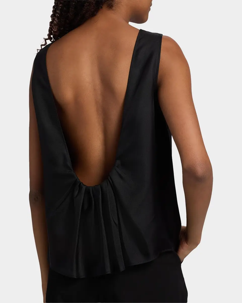 Loulou de Saison Gema Draped Silk Open-Back Top | Thumbnail 5 Loulou de Saison Gema Draped Silk Open-Back Top | Thumbnail 5