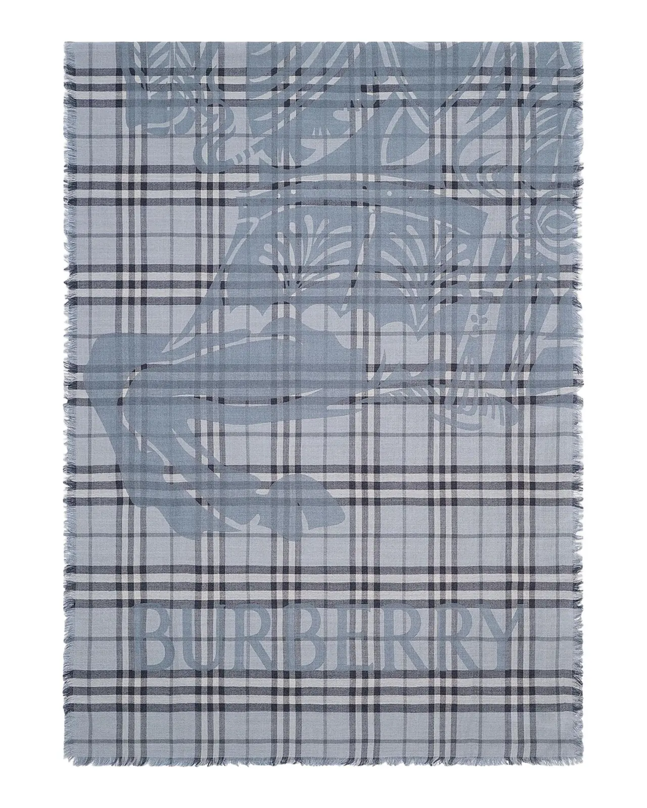 Burberry Men's EKD Check Wool-Silk Wide Scarf