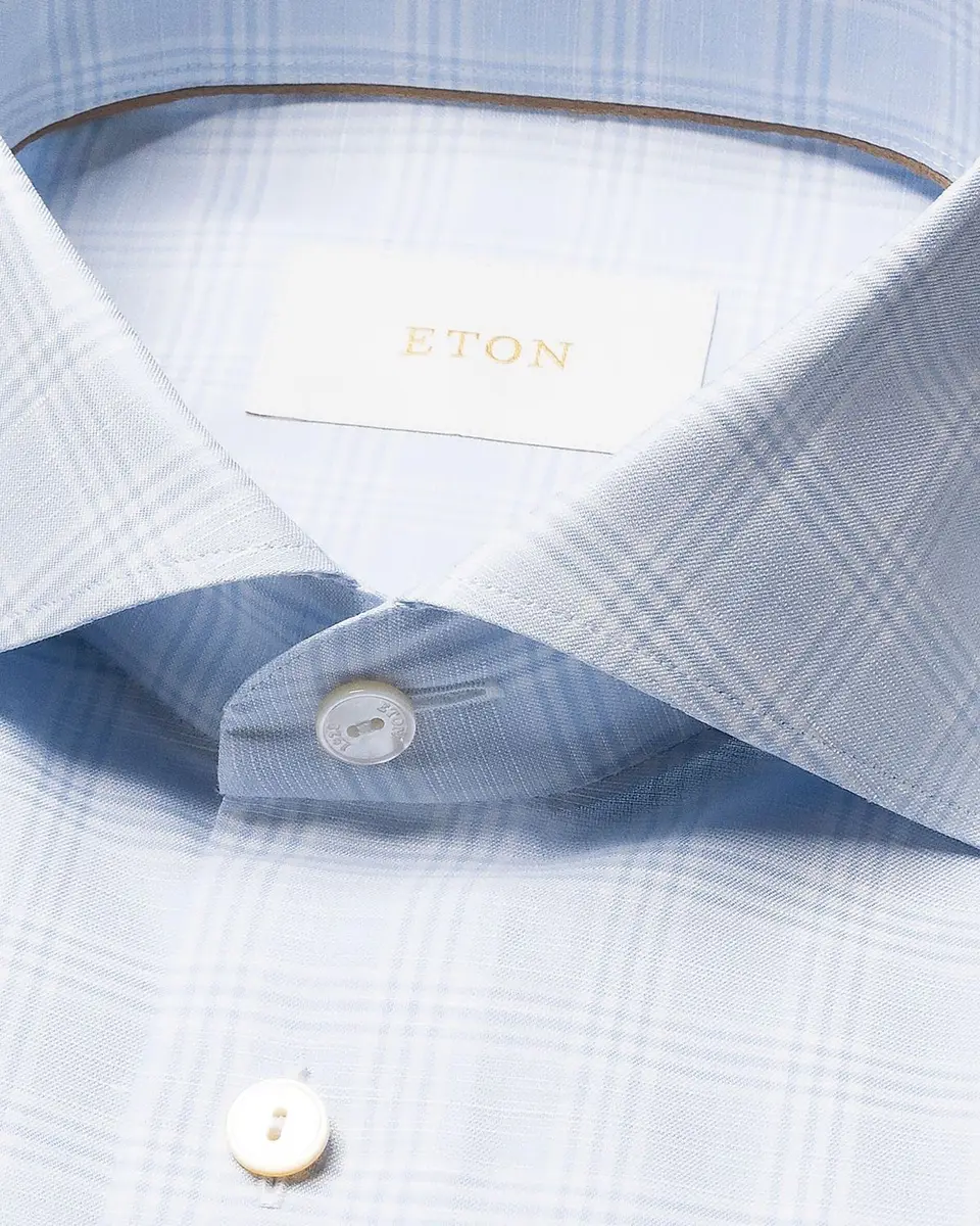 Eton Men's Check Cotton-Linen Slim-Fit Shirt | Thumbnail 2