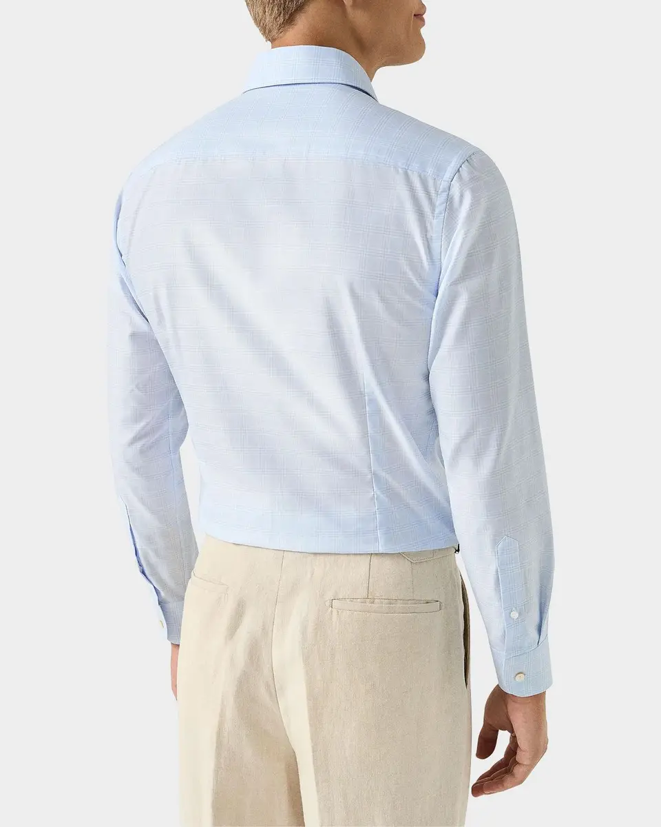 Eton Men's Check Cotton-Linen Slim-Fit Shirt | Thumbnail 3