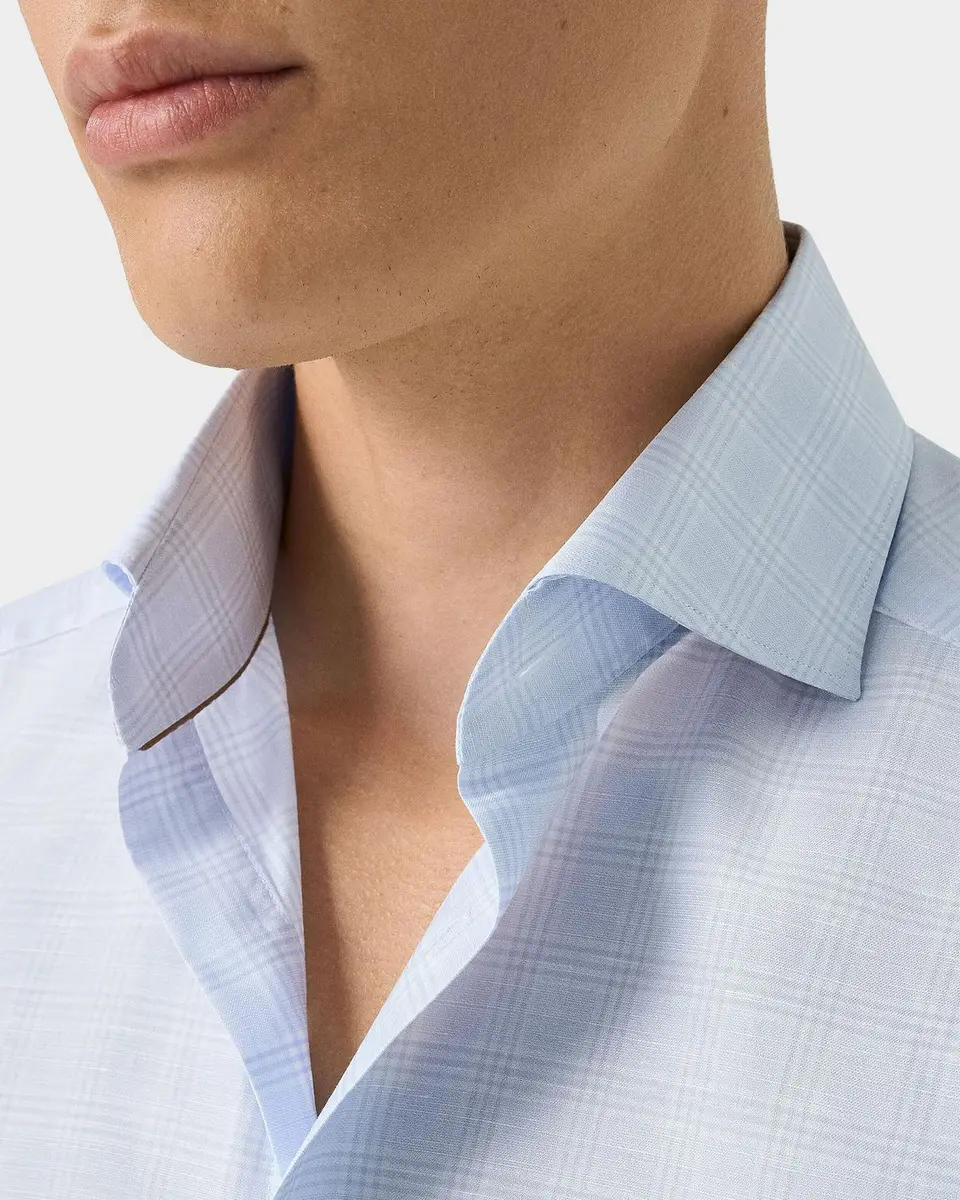 Eton Men's Check Cotton-Linen Slim-Fit Shirt | Thumbnail 5