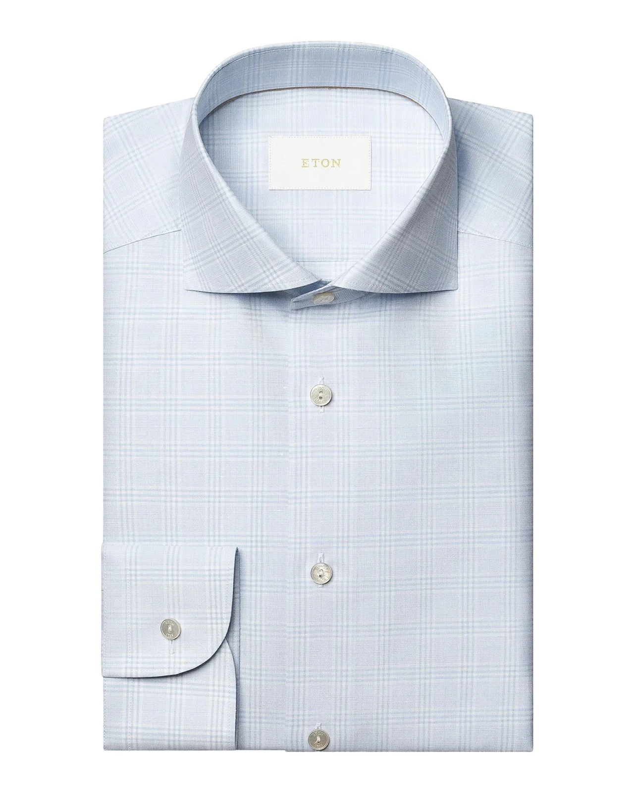 Men's Check Cotton-Linen Slim-Fit Shirt Men's Check Cotton-Linen Slim-Fit Shirt