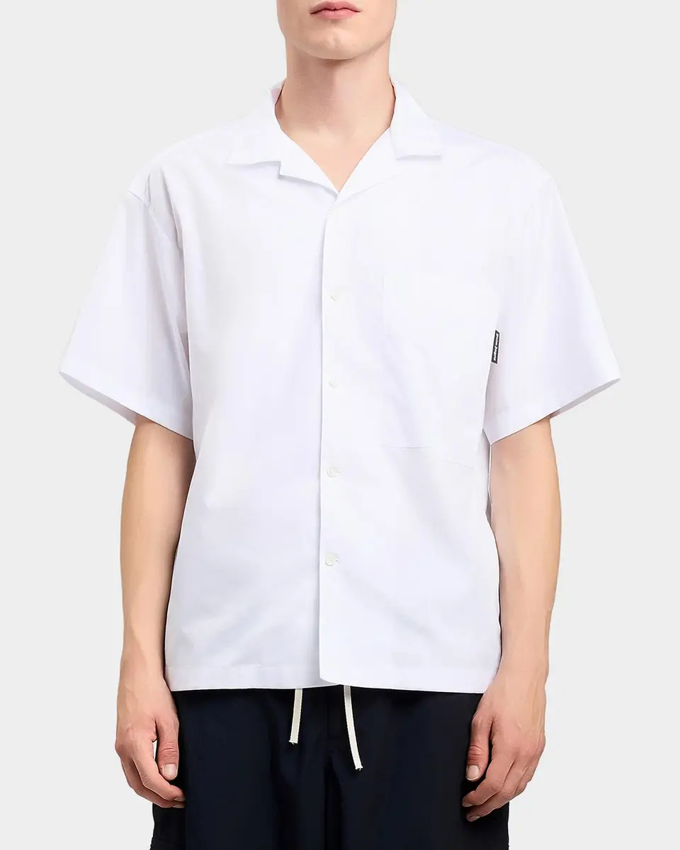 Palm Angels Men's Logo Camp-Collar Cotton Bowling Shirt | Thumbnail 4 Palm Angels Men's Logo Camp-Collar Cotton Bowling Shirt | Thumbnail 4