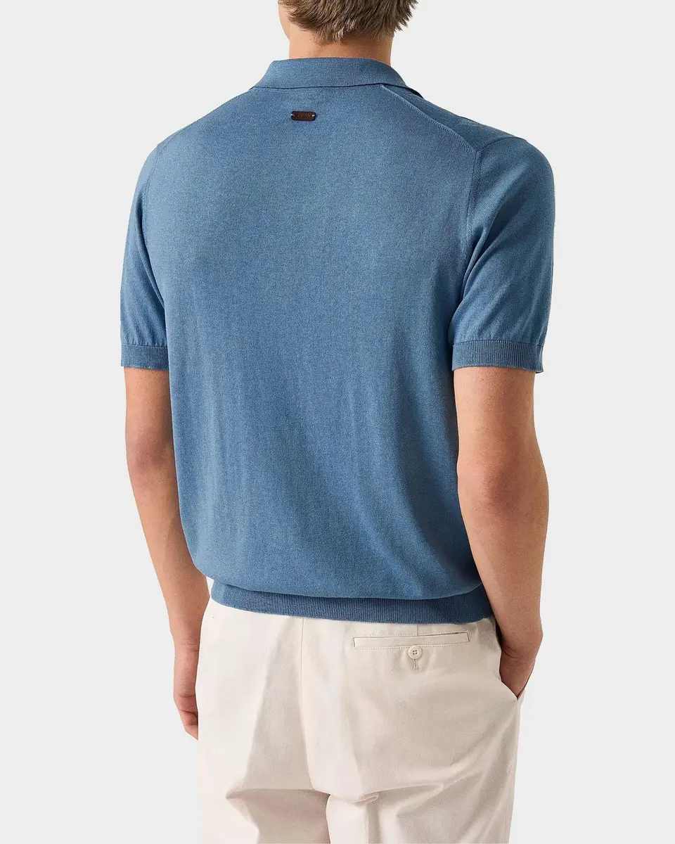 Eton Men's Knitted Cotton-Silk Polo Sweater | Thumbnail 2