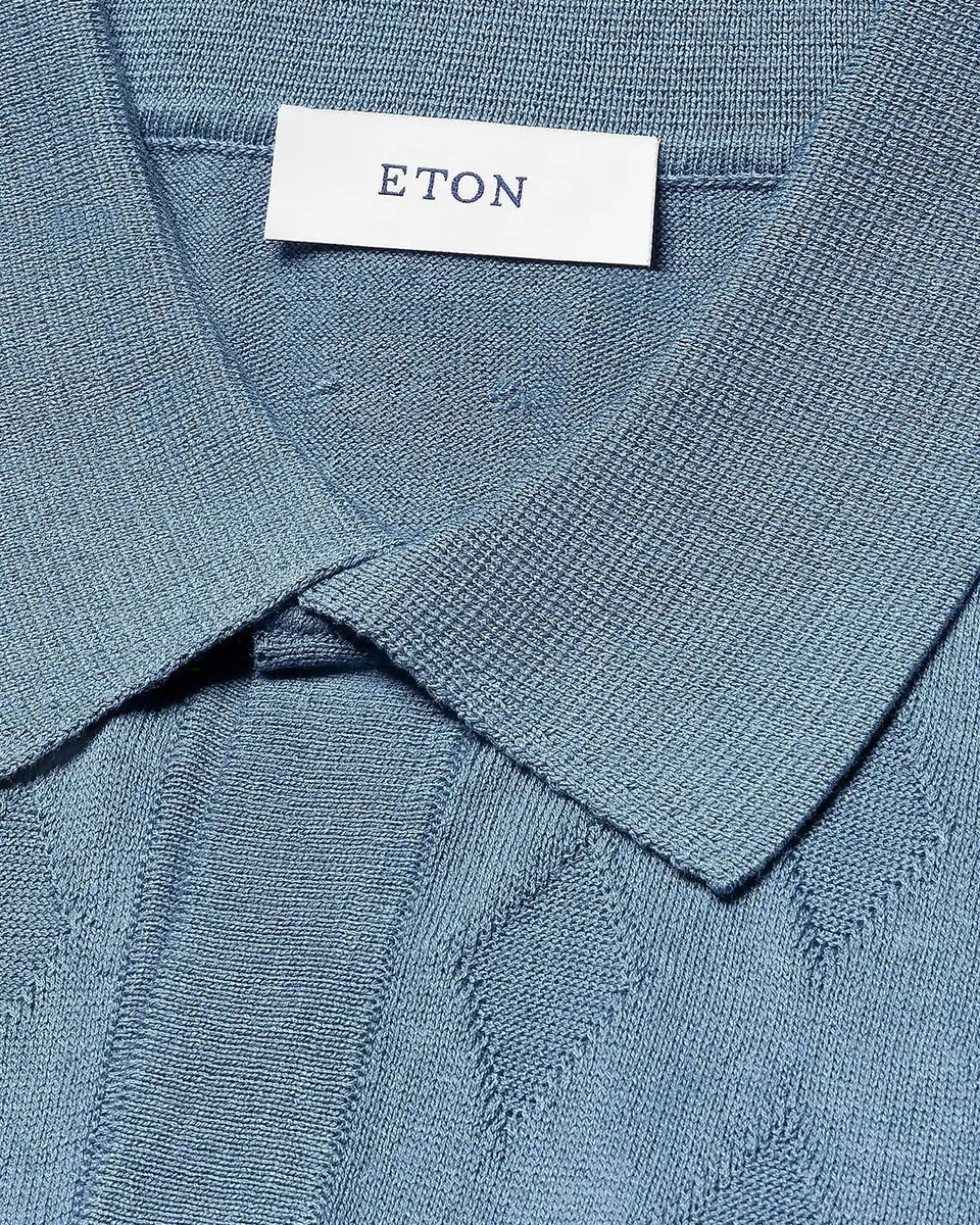 Eton Men's Knitted Cotton-Silk Polo Sweater | Thumbnail 7