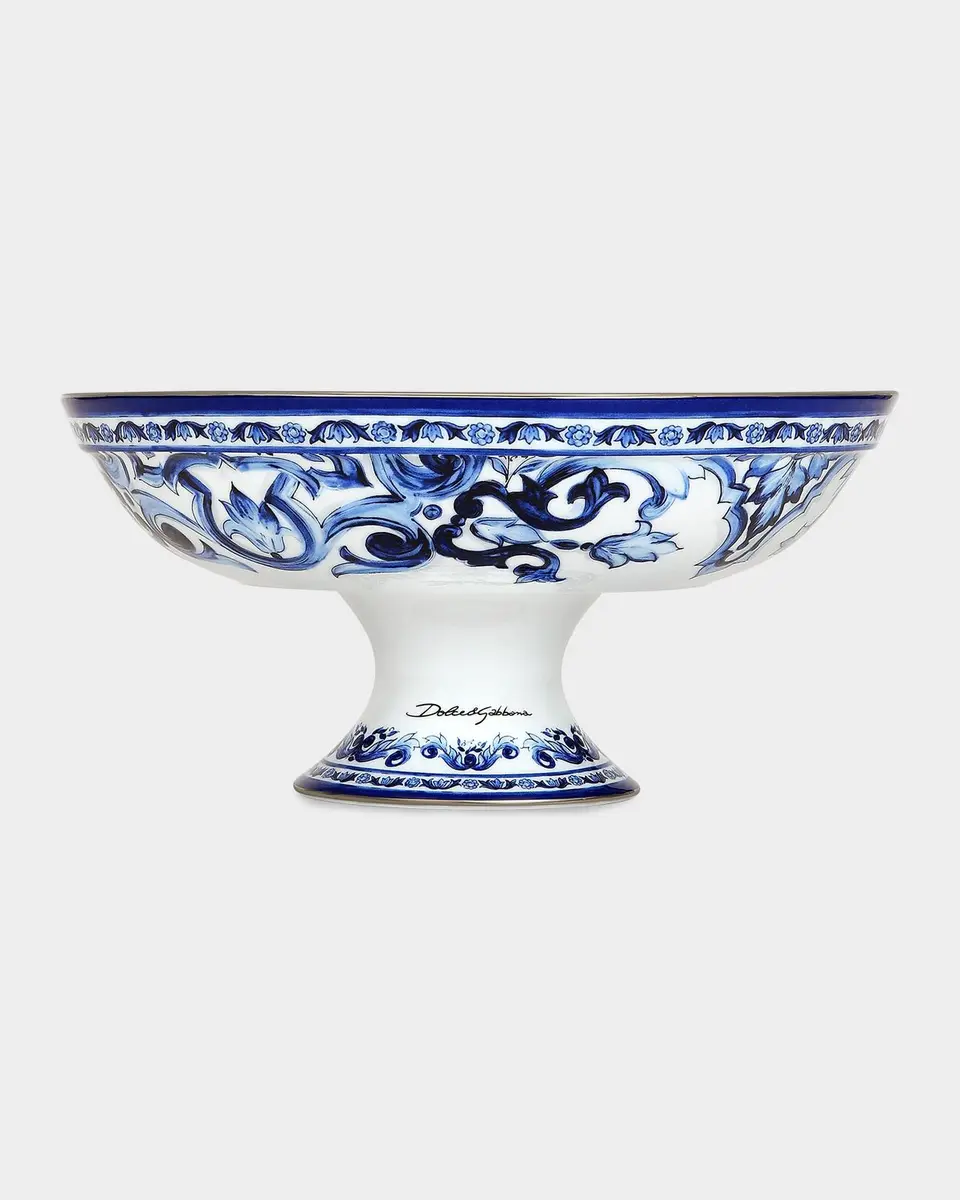 Dolce & Gabbana Blu Mediterraneo Footed Fruit Bowl | Thumbnail 2 Dolce & Gabbana Blu Mediterraneo Footed Fruit Bowl | Thumbnail 2