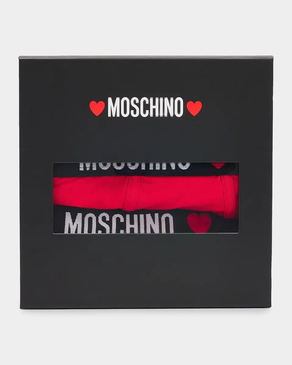 MOSCHINO Men's My Valentine Stretch-Jersey Variety Boxer Briefs 3-Pack | Thumbnail 2