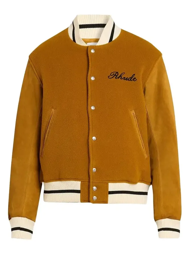 Men's Ribbed-Trim Varsity Jacket