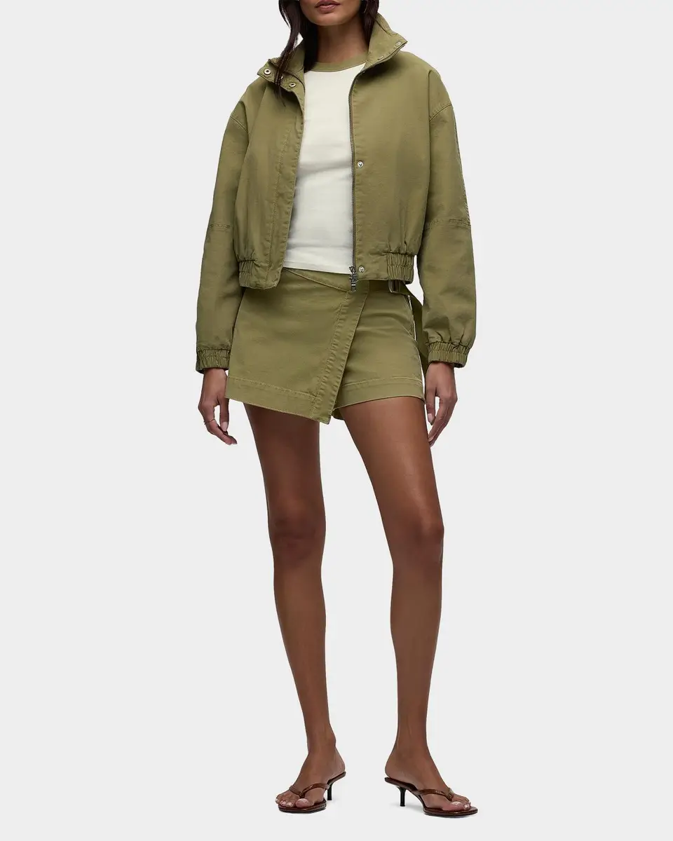 Hudson Sporty Cotton-Blend Crop Bomber Jacket | Thumbnail 2